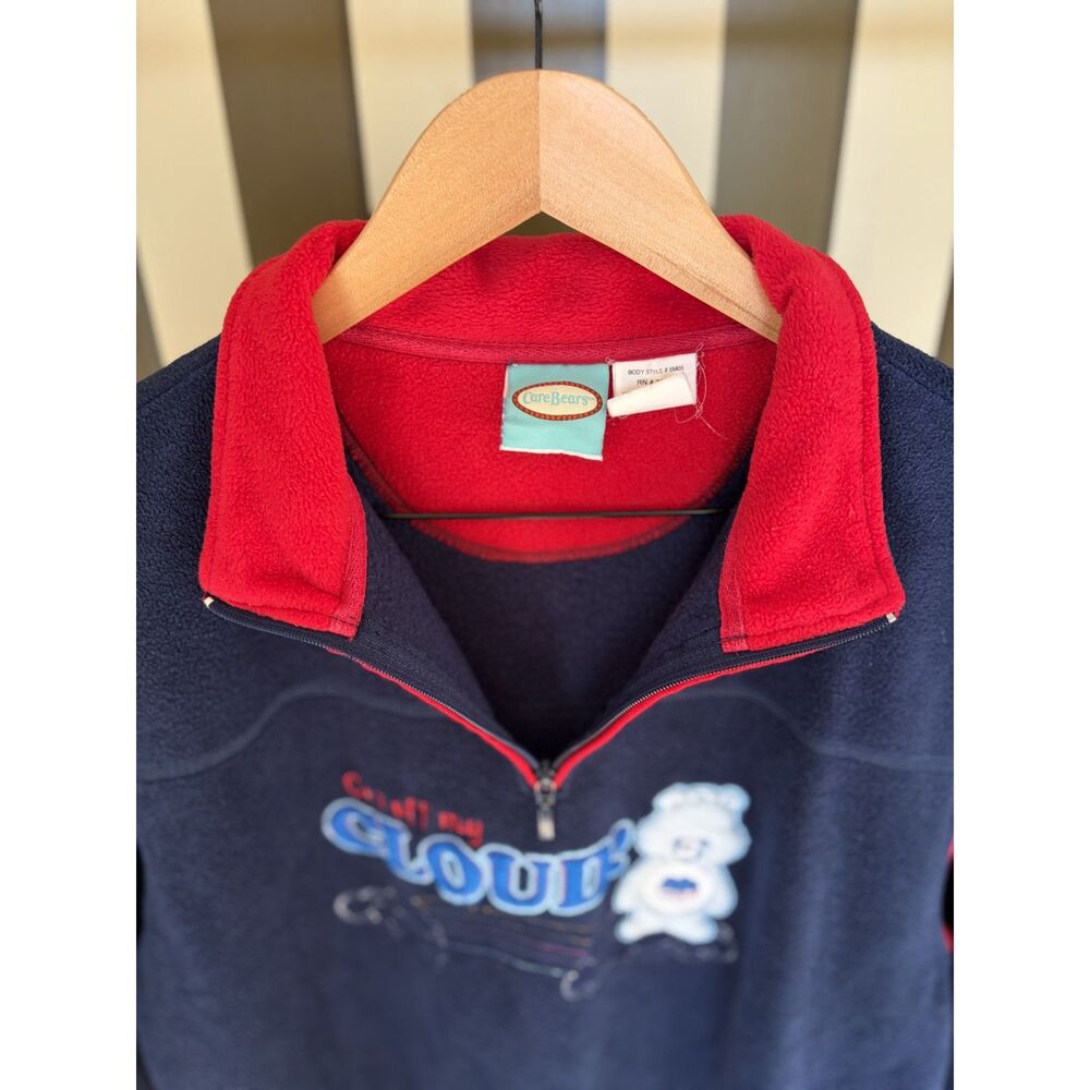 Vintage Care Bears Grumpy Bear Get Off My Cloud 1/4 Zip Fleece Pullover XL - Picture 8 of 14